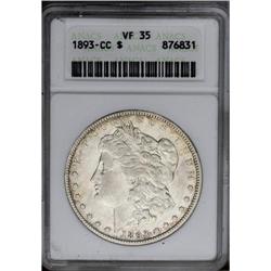 1893-CC S$1 VF35 ANACS. A seldom seen circulated examp