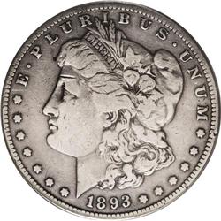 1893-S S$1 VG10 PCGS. The diagnostic die scratch in th