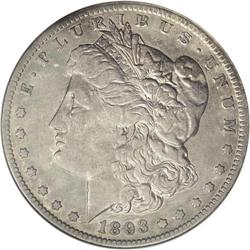 1893-S S$1 --Cleaned--ANACS. XF40 Details. A smooth, mo