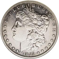 1893-S S$1 --Cleaned--ANACS. AU Details, Net XF40. The