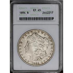 1894 S$1 XF45 ANACS. Satiny and near-brilliant with cl