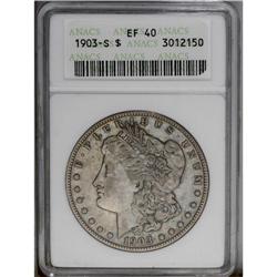 1894-O S$1 AU50 ANACS, bright silvery surfaces display