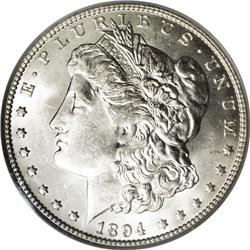 1894-O S$1 MS63 ICG. Untoned with a bright, satiny fin