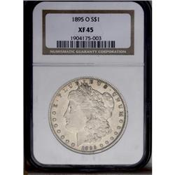 1895-O S$1 XF45 NGC. Even tan-gray toning and showing