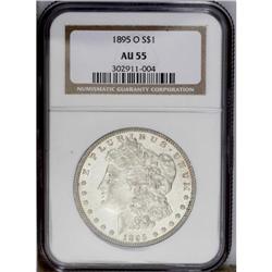 1895-O S$1 AU55 NGC. Partially lustrous and only minim