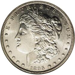 1895-O S$1 AU58 NGC. This lightly circulated example e