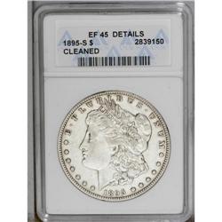 1895-S S$1 --Cleaned--ANACS. XF45 Details. Bright, silv