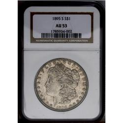 1895-S S$1 AU53 NGC. This lightly circulated semi-key