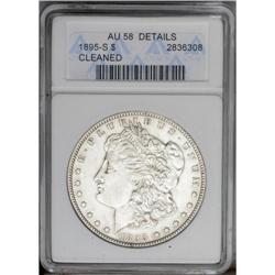 1895-S S$1 --Cleaned--ANACS. AU58 Details. An unnatural