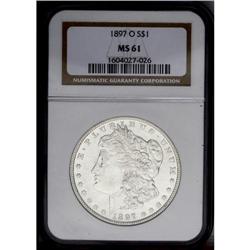 1897-O S$1 MS61 NGC. A conditionally rare New Orleans