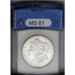 1897-O S$1 MS61 ANACS. This piece has an uncommonly bo