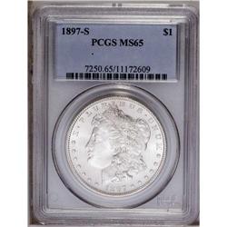 1897-S S$1 MS65 PCGS. Beautiful silver-blue cast cover