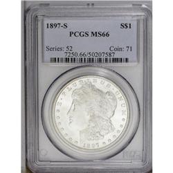 1897-S S$1 MS66 PCGS. Bright luster endows each side o