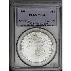 1898 S$1 MS66 PCGS. Lustrous silver-gray surfaces disp