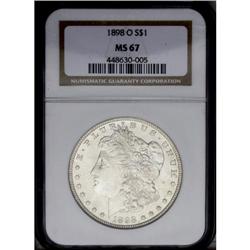 1898-O S$1 MS67 NGC. This Superb Gem boasts a sharp st
