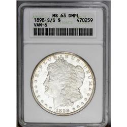 1898-S/S S$1 MS63 Deep Mirror Prooflike ANACS. VAM-6.