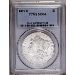 1899-S S$1 MS64 PCGS. Bright, lustrous surfaces are es