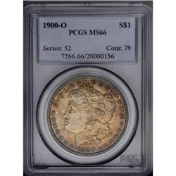 1900-O S$1 MS66 PCGS. Beautiful amber-golden toning ad