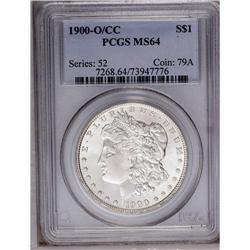 1900-O/CC S$1 MS64 PCGS. Faint slide marks on Liberty'