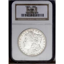 1901 S$1 AU58 NGC. Bright surfaces display traces of g