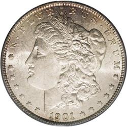 1901 S$1 MS62 PCGS. A satiny Mint State example with p