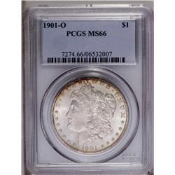1901-O S$1 MS66 PCGS. Freckles of peach toning along t