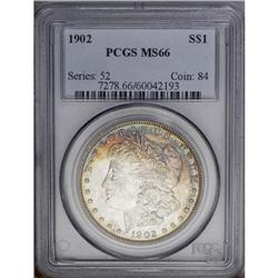 1902 S$1 MS66 PCGS. Beautiful sea-green, gold, fire-re