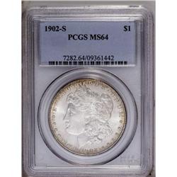 1902-S S$1 MS64 PCGS. Whispers of gold-tan patina grav
