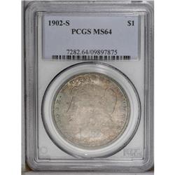 1902-S S$1 MS64 PCGS. Lovely deep copper-gold and ice-