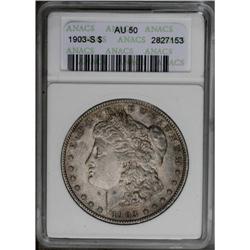 1903-S S$1 AU50 ANACS. Luster clings to some of the de