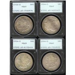 1904-O S$1 MS65 PCGS, lovely ice-blue and copper tonin