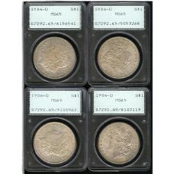 1904-O S$1 MS65 PCGS, even amber-gray toning on both s