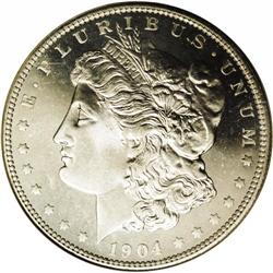 1904-O S$1 MS66 Deep Mirror Prooflike NGC. The typical