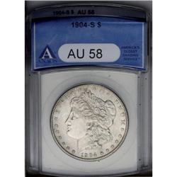 1904-S S$1 AU58 ANACS. The surfaces of this near-Mint