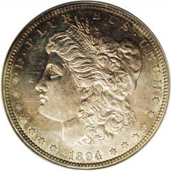 1894 S$1 PR62 PCGS. Medium golden-brown and sky-gray t