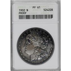 1902 S$1 PR61 ANACS. Lavishly toned in swirls of sea-g