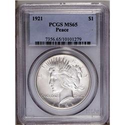 1921 S$1 MS65 PCGS. Unusually well struck for this oft