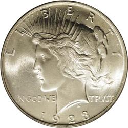 1923 S$1 MS67 PCGS. Blinding satiny luster radiates fr