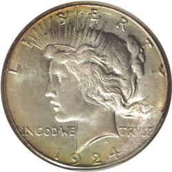 1924-S S$1 MS65 NGC. A lovely Gem example with intense