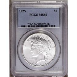 1925 S$1 MS66 PCGS. Essentially untoned surfaces exude