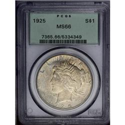 1925 S$1 MS66 PCGS. Pleasing honey-gray and sky-blue t
