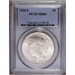 1925-S S$1 MS64 PCGS. As available as this issue is in