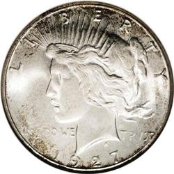 1927-S S$1 MS65 NGC. Few high grade 1927-S Dollars wer