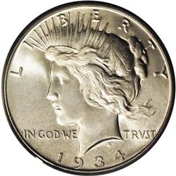 1934-S S$1 MS65 PCGS. A silky smooth Gem that presents