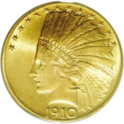 1910 $10 MS66 PCGS. The 1910 eagle, with a mintage