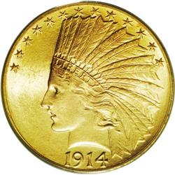 1914 $10 MS66 PCGS. Ex: Duckor. The 1914 is one of