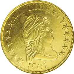 1801 $10 AU53 NGC.From The Steve Glenn Collection.