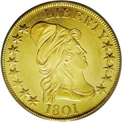 1801 $10 AU55 PCGS. B. 2-B, Taraszka-25, R.3.The B. 2-