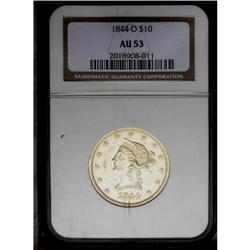 1844-O $10 AU53 NGC.From The Steve Glenn Collection.