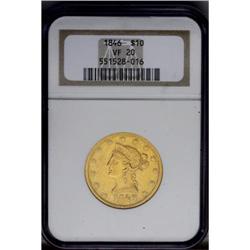 1846 $10 VF20 NGC.From The Steve Glenn Collection.
